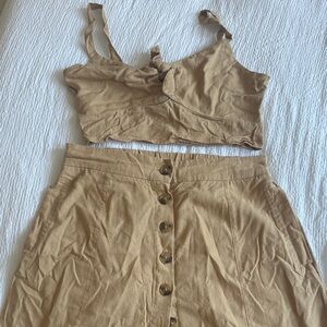 From Target * Tan Button-Front Skirt